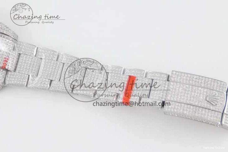 0212 Datejust 41 SS Full Diamonds TWF 1:1 Best Edition Arabic Markers Dial on Bracelet A Sporty 2395